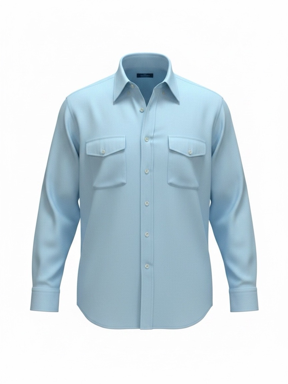 Turrau Made in Spain Linen Blend Shirt Men’s XL Blue Dual Pocket